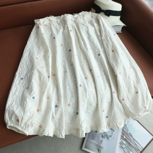 2色/ランダムドット刺繍ブラウス ・12624