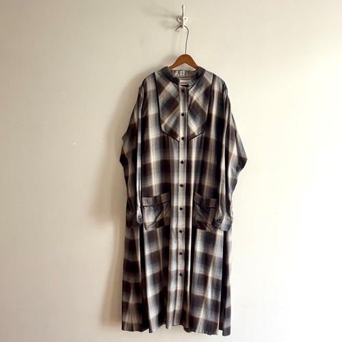 C71316 Rayon Ombre Check Shirt Dress