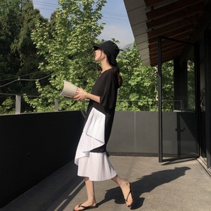 裾フリルロンTワンピース A0317