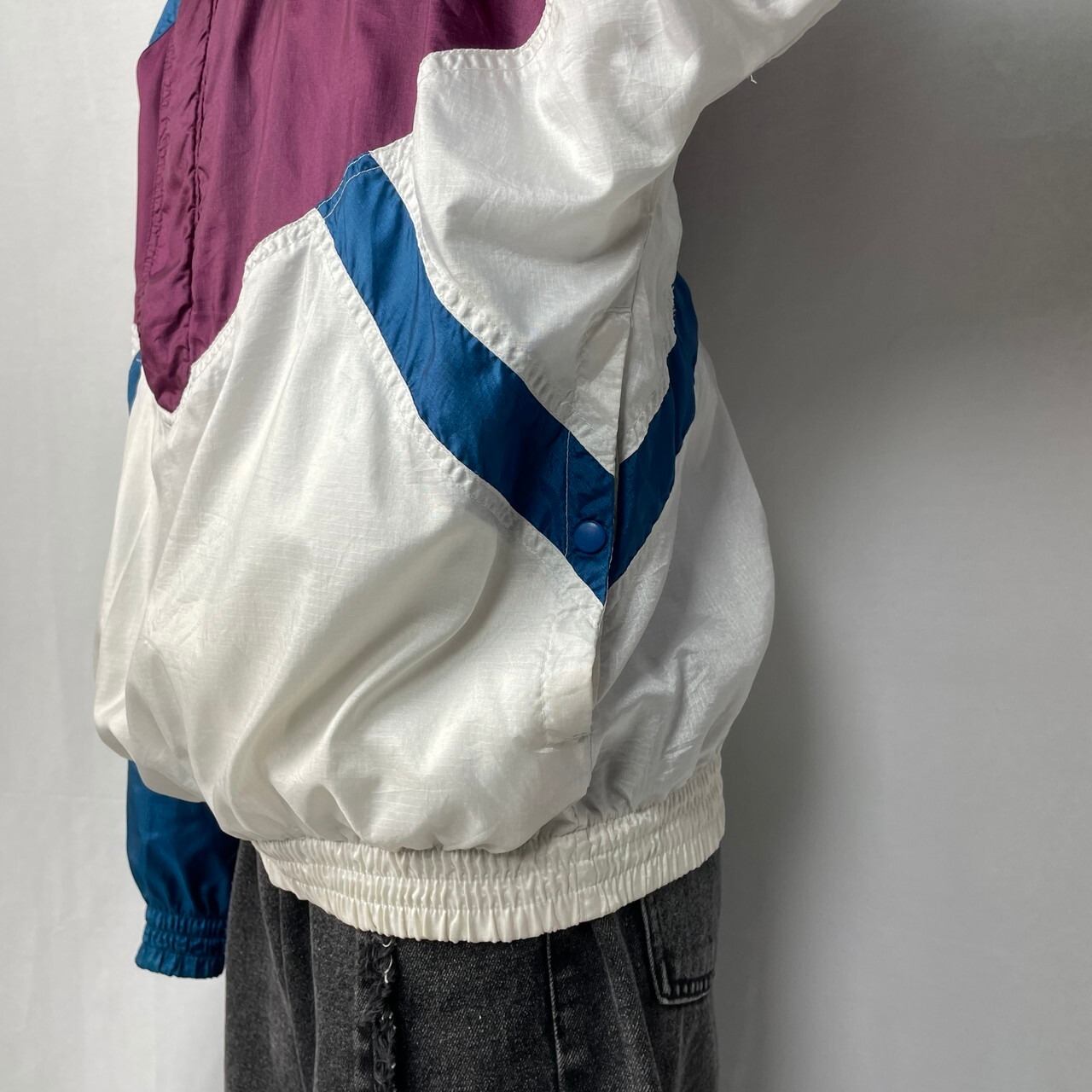 90年代 NIKE ナイキ 銀タグ 切替デザイン ナイロンプルオーバー 