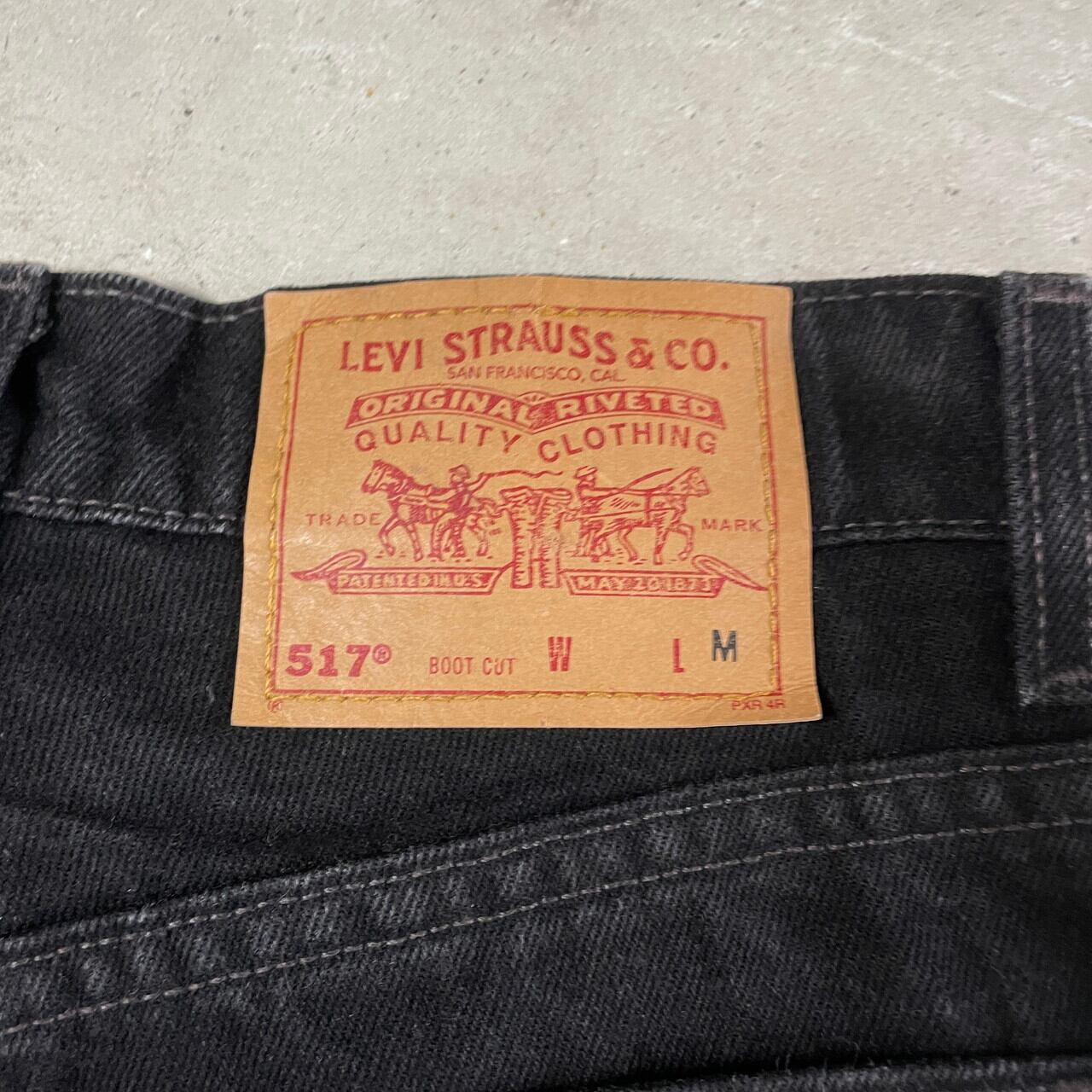 90年代 USA製 Levi's リーバイス 517 後染め ブラックデニムパンツ ...