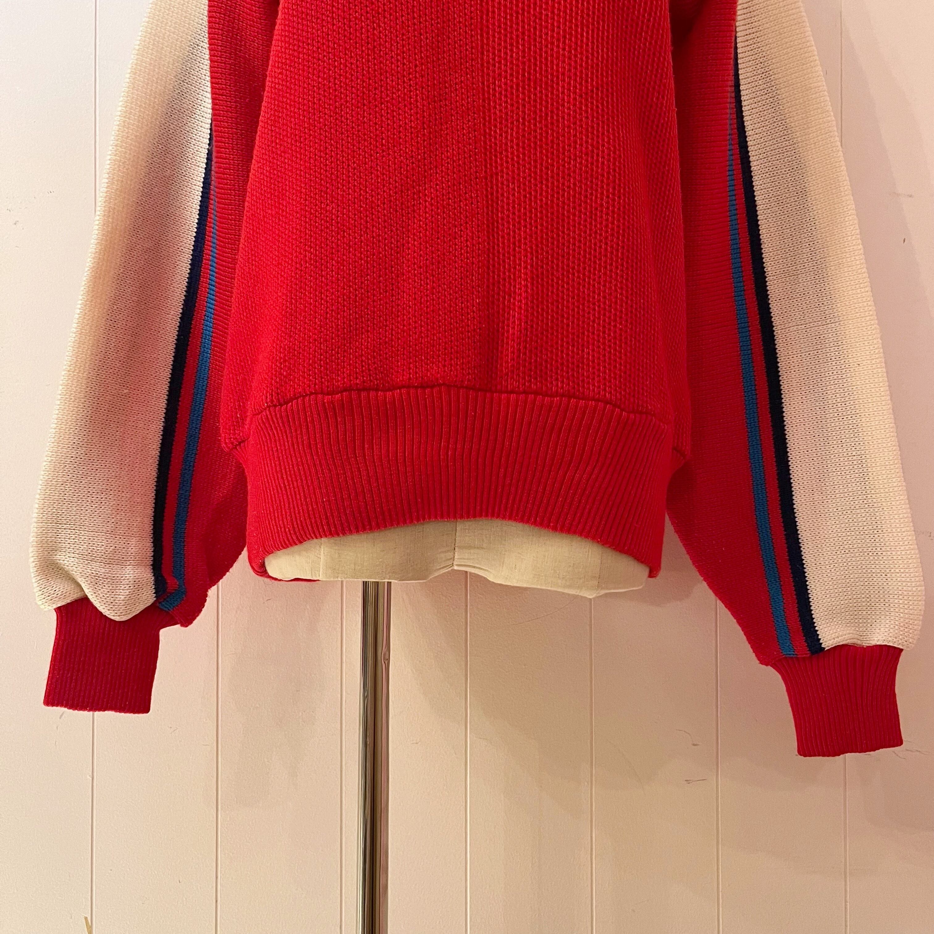 red white line jersey knit po