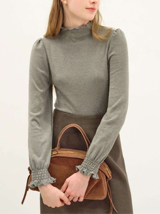 2colors ：：High Neck Ruffle