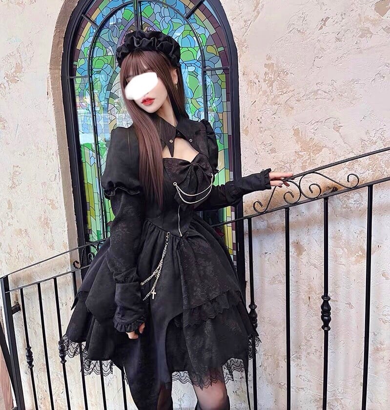 ゴスロリ レース ミニワンピース アシンメトリー | ChouChou ゴスロリ レース ミニワンピース アシンメトリー | ChouChou