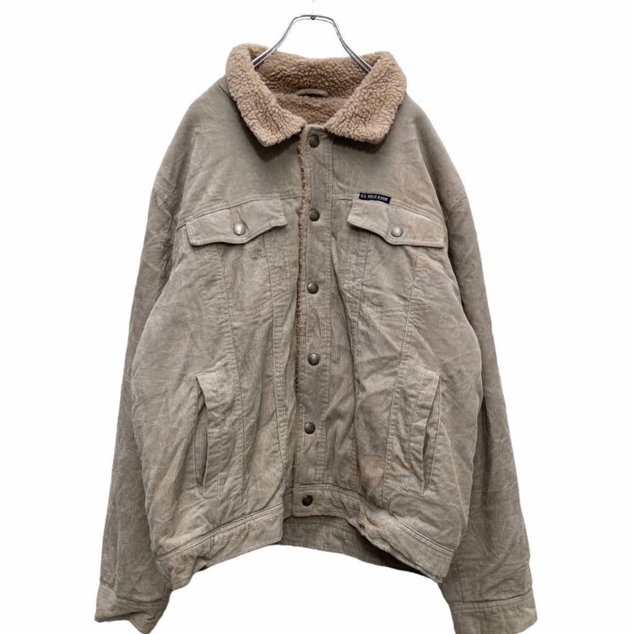 U.S. POLO ASSN. ボアジャケット XL ベージュ ポロ コーデュロイ ボア 