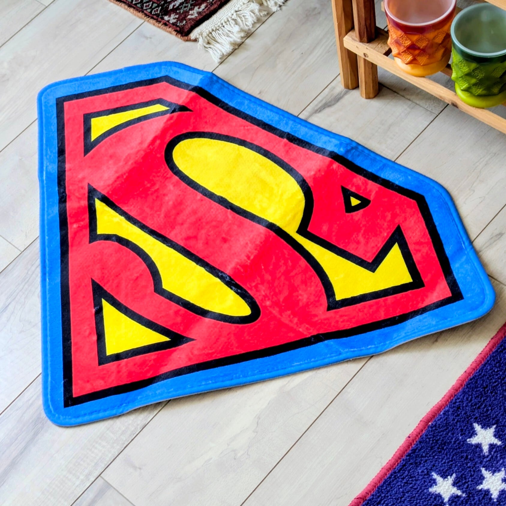 【 Superman（ スーパーマン ） 】American Small MAT ( 裏面滑り止め加工 ) / フロアマット / サラッサラマット / トイレ / バス / エントランス 〚アメリカン雑貨 アメトイ〛