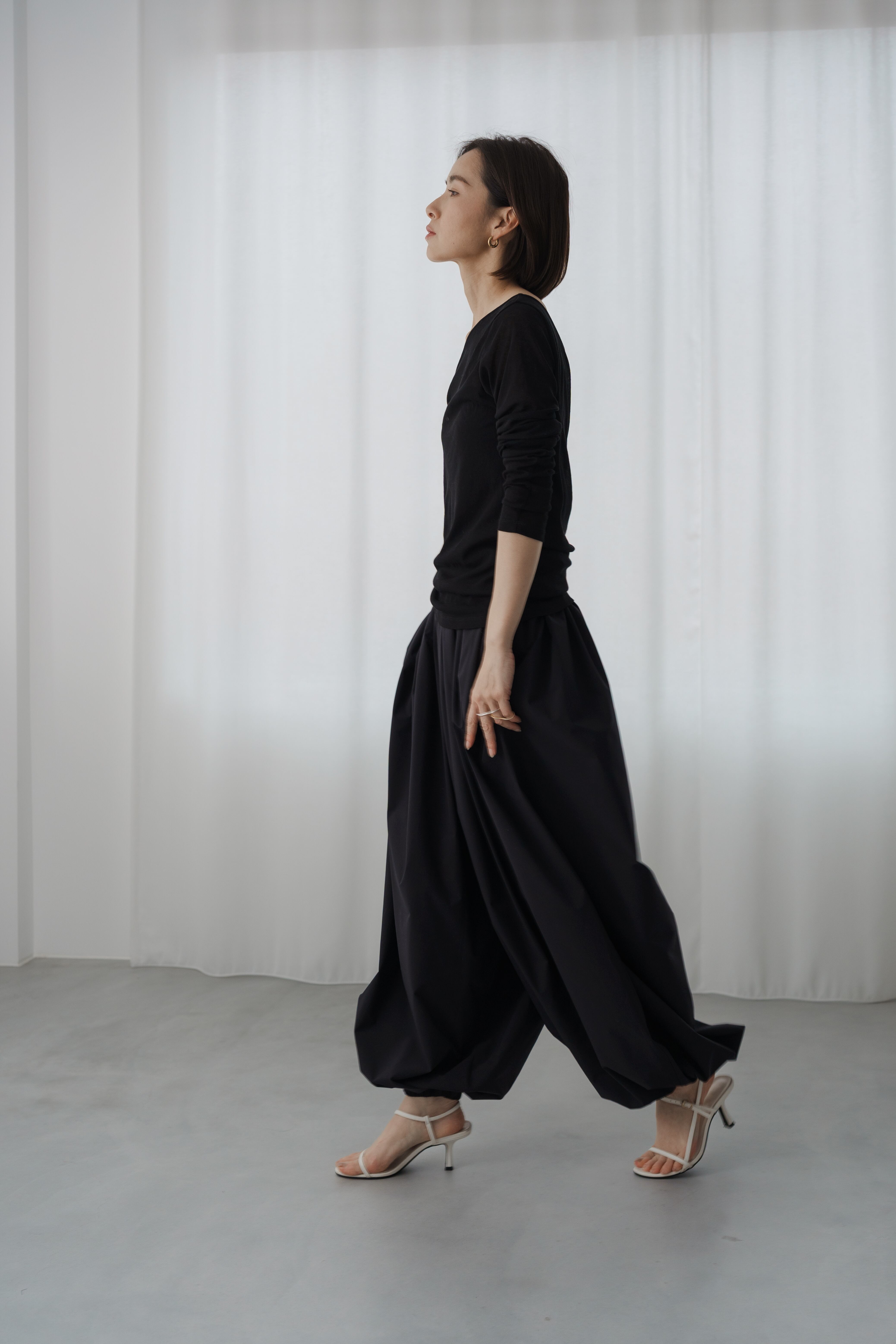 sheer balloon pants(black)ご注文から一週間前後で発送 | roughlow