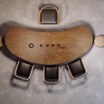 和モダン 茶テーブル 無垢材 天然木 茶道具 お茶セット 座卓 ローテーブル 和風 アジアン ダイニングテーブル 木製テーブル ナチュラル インテリア 流線形 曲線美 チェアセット