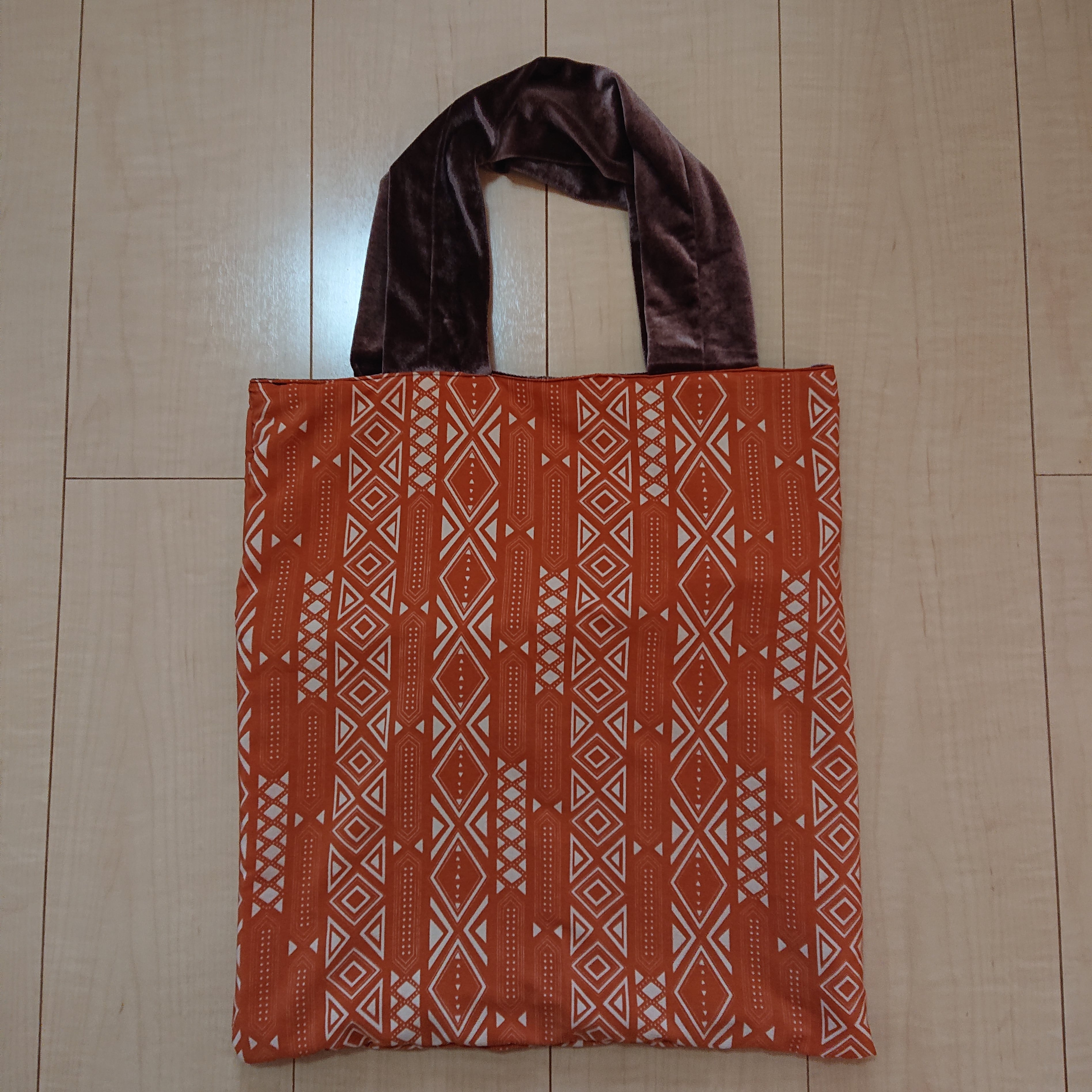 リメイク 古着 エコバッグ バッグ フリル リバーシブル ベロア 古着屋granme