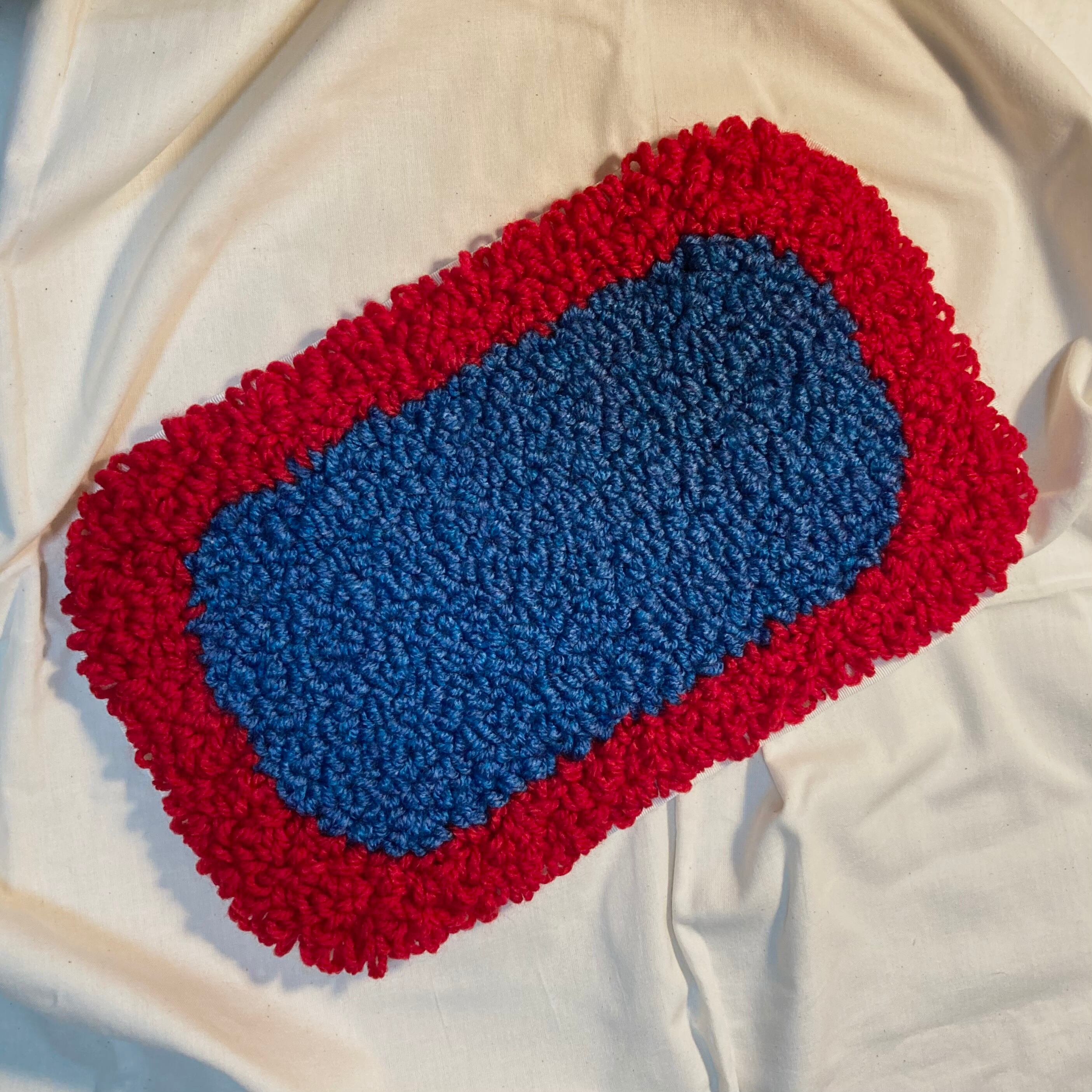 希少　ハンドメイド作品　昭和レトロ　ビンテージ　ハンドメイド　ニットラグ 希少 ハンドメイド作品 昭和レトロ ビンテージ ハンドメイド ニットラグ