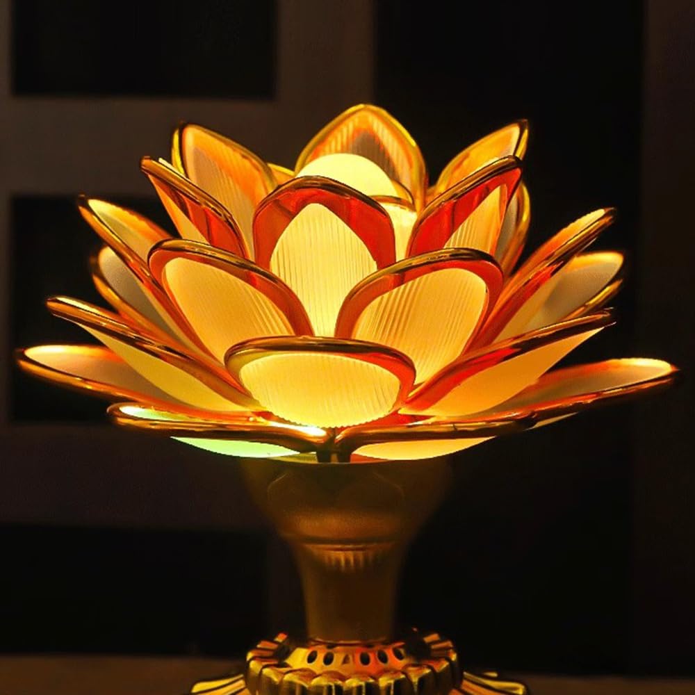 RAYWILL 蓮花 仏花 蓮の花 仏具 ロータス 蓮 造花 LED 7色変化 2個