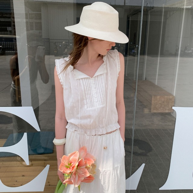 Flammé Pintuck Frill Blouse F0654