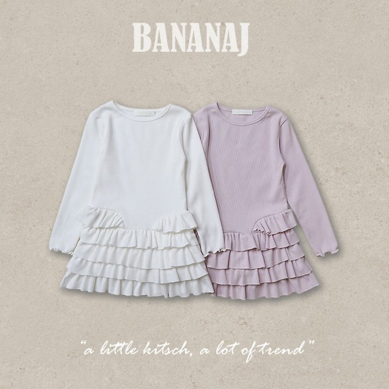 韓国子供服 / BANANA J / 26Autumn / サロン カンカンワンピース / 秋服 / キッズ *XS~JS*