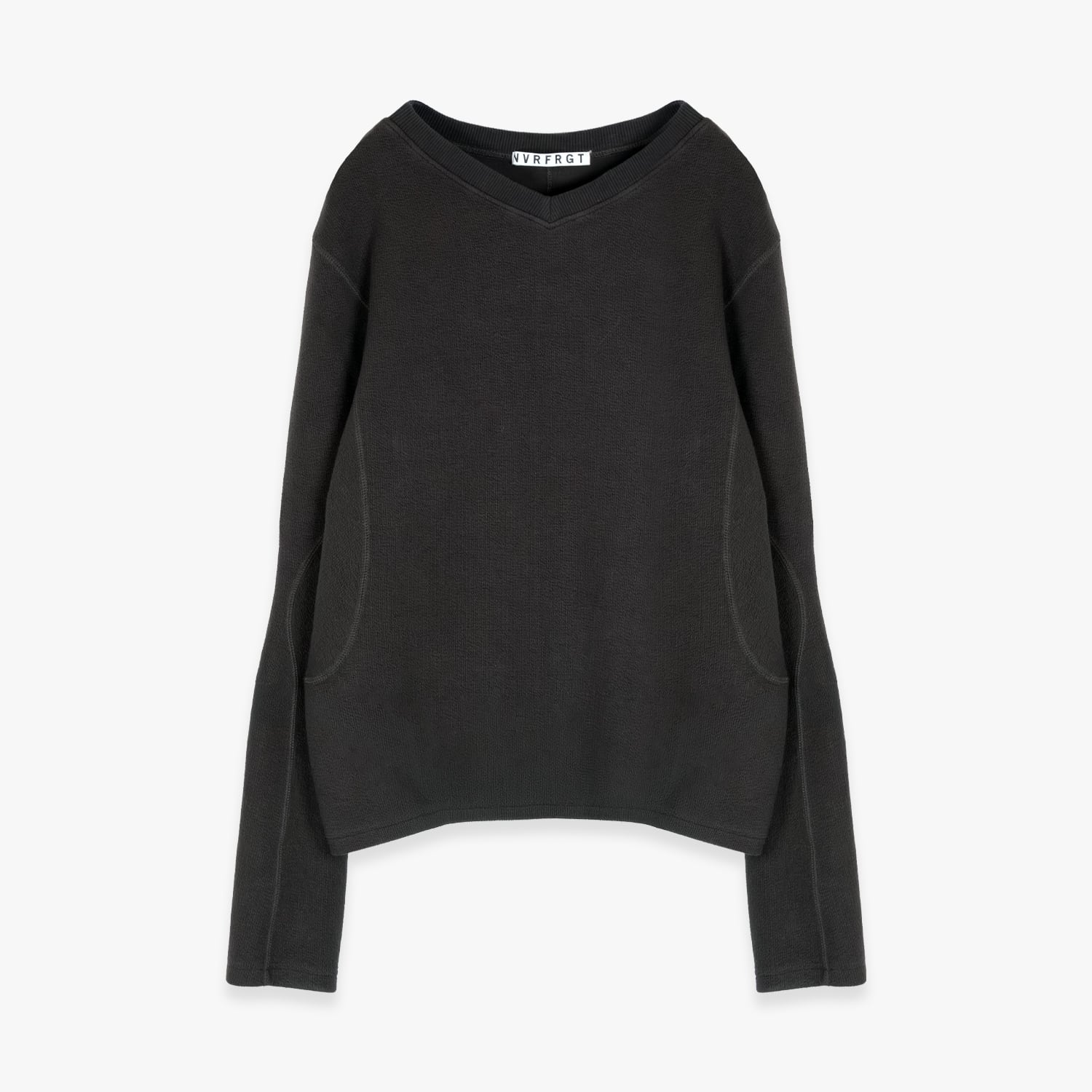 NVRFRGT 26AW PANNELD LONG SLEEVE V-NECK T-SHIRT (CHARCOAL)