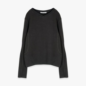 NVRFRGT 26AW PANNELD LONG SLEEVE V-NECK T-SHIRT (CHARCOAL)