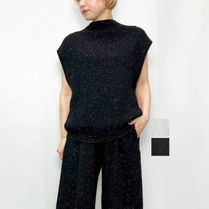 UNFIL アンフィル WOOLEN COTTON & SILK NEP WOOL TWEED-KNIT VEST WXFL-UW125 2026秋冬新作 [送料無料]
