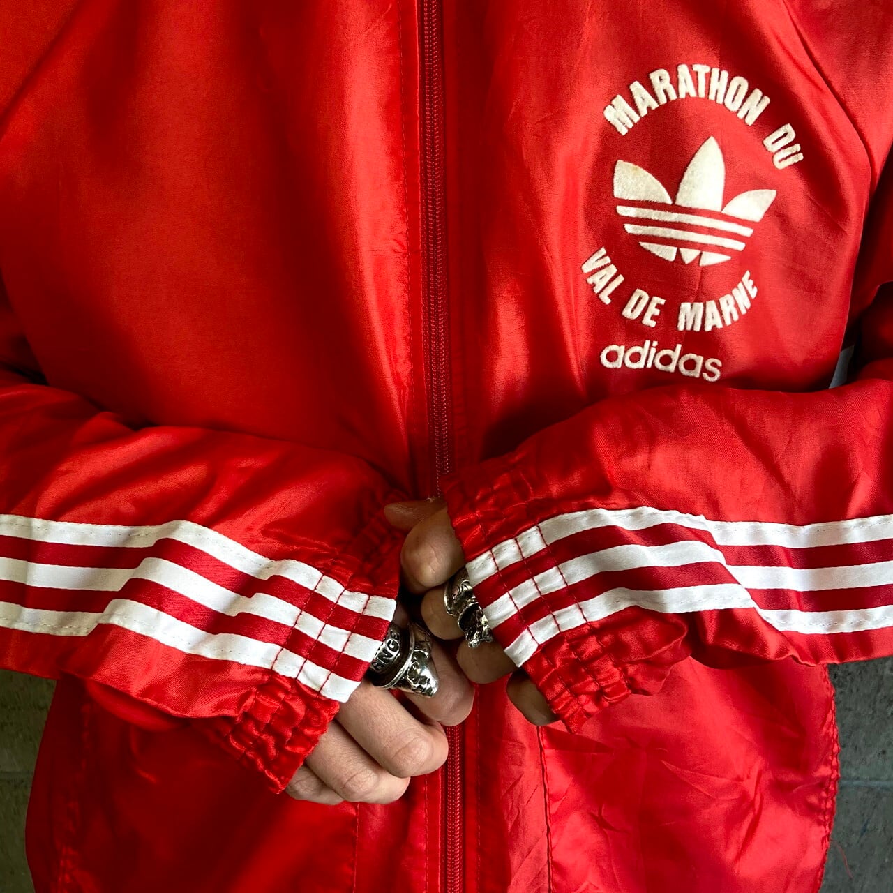 新品 デッドストック アディダス VENTEX ナイロンジャケット adidas ADIDAS アディダス 70年代 ビンテージ フランス製 3ライン フルジップ