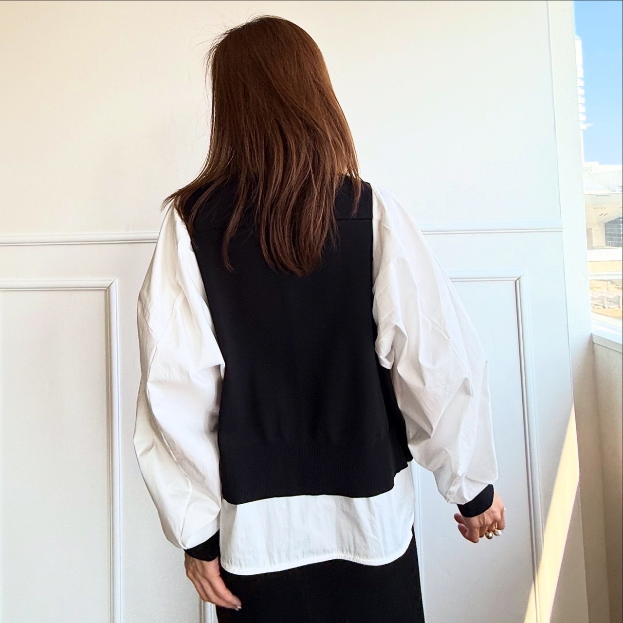 ミカーレミカーレ MICALLEMICALLE レイヤード風ニットトップス