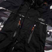 GETT ゲット フィッシングジャケット 中綿 カモフラ 迷彩 フード パーカー M/グレー系 メンズ  釣り ウェア 防寒 アウトドア キャンプ