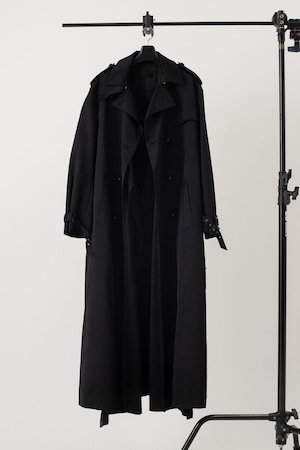 Cape Trench Coat Silk Satin