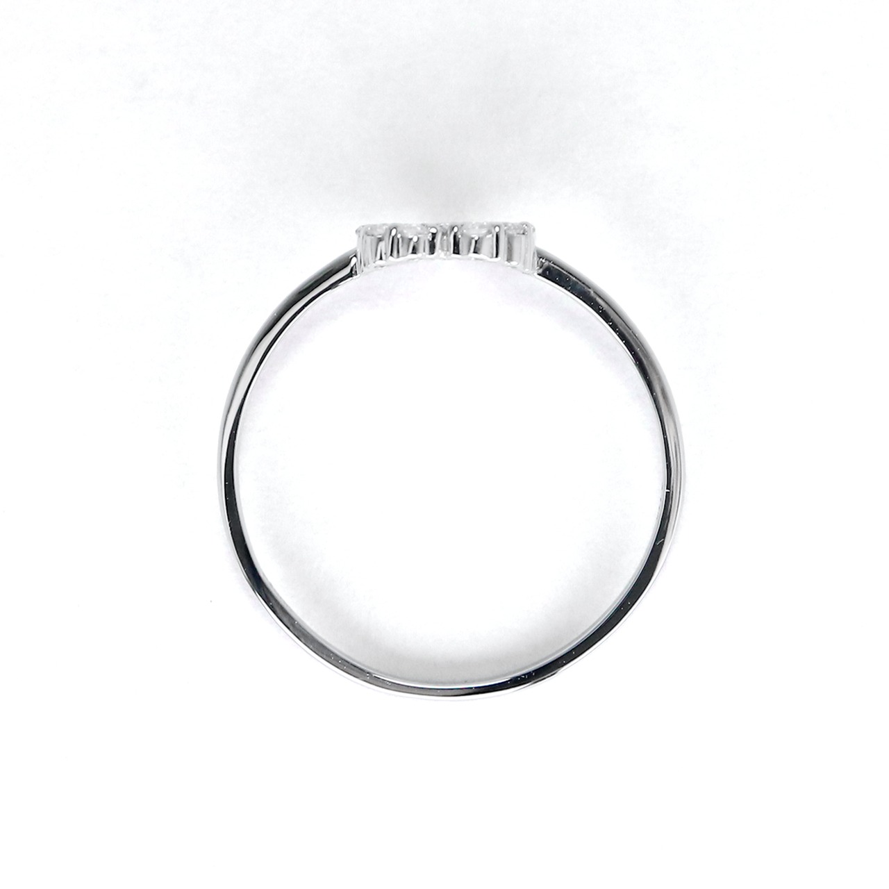 Pt900 ダイヤモンド0.1ct オープンハート ネックレスorリング 選べる