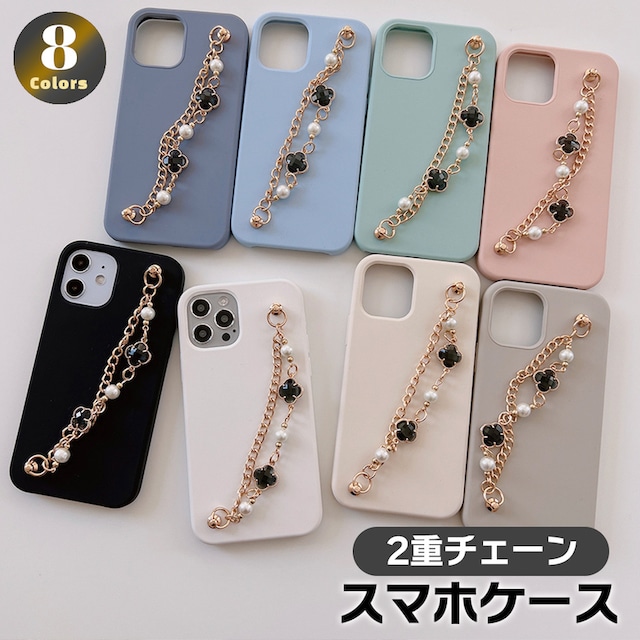 Clear black clover chain silicon iphone case