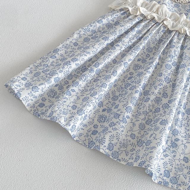 【姉妹服】ブルーフラワーロンパース/ブルーフラワーワンピース - 15