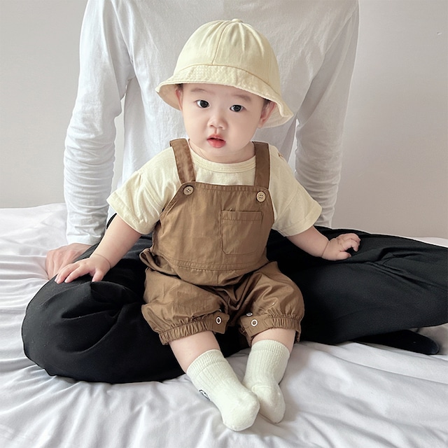 【BABY&KID】夏新作ミニマリズムポケット付きサロペット 全2色