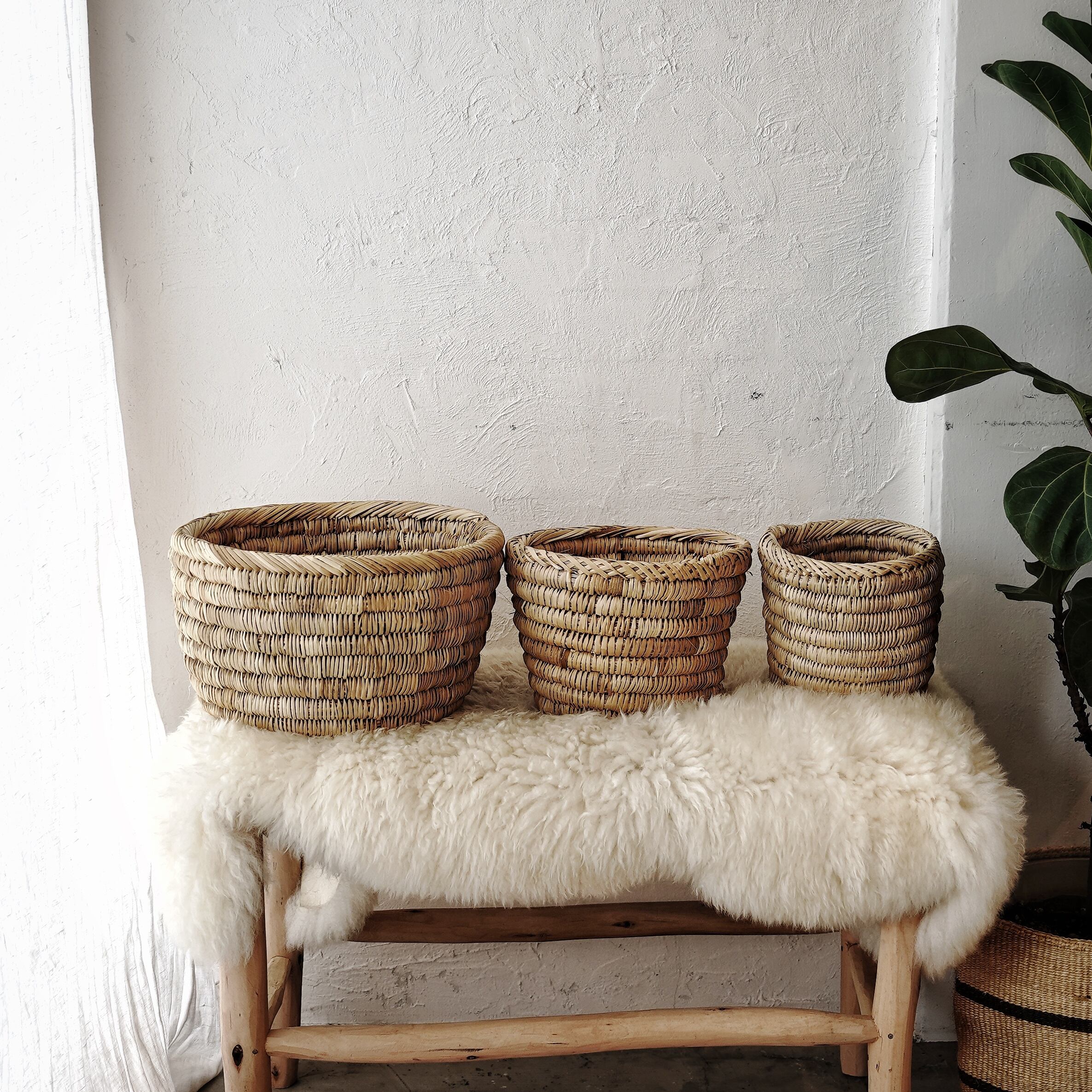 モロッコバスケット/ラウンド Mサイズ