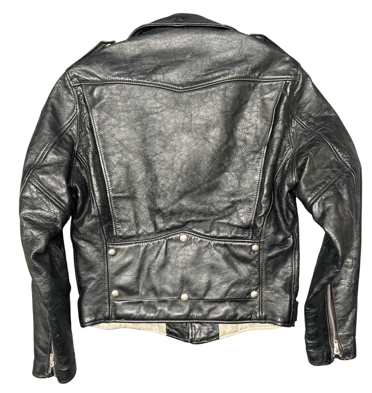 ダブルライダースジャケット ブラックレザー 50's BRENT レザーダブルライダースJK BLACK | OLD13 Vintage