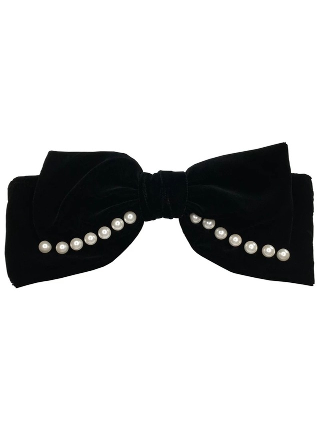 pearl velor ribbon barrette