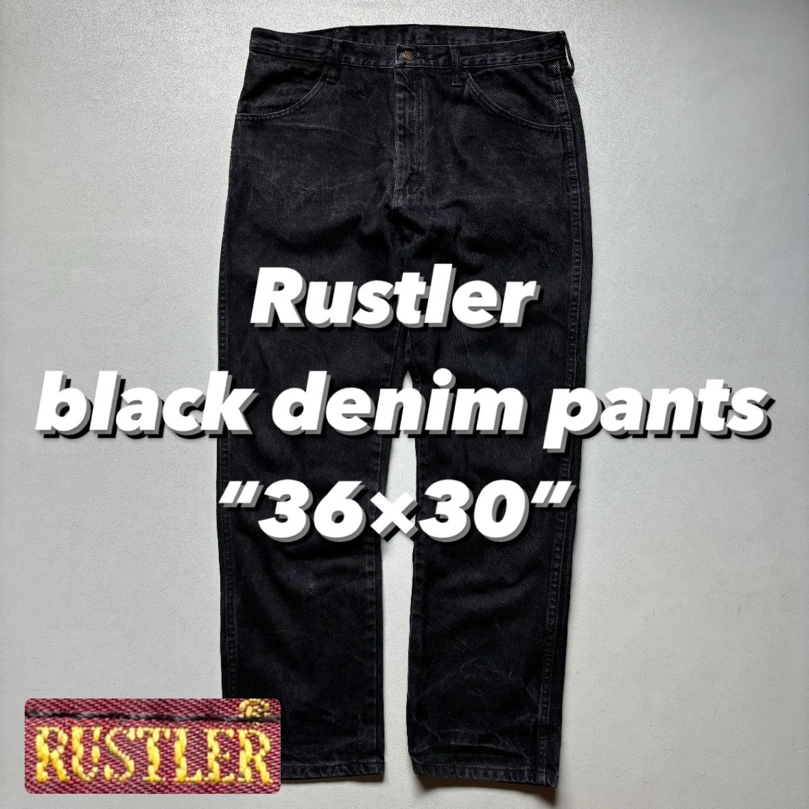 Rustler black denim pants “36×30” ラスラー ブラックデニム Rustler black denim pants “36×30” ラスラー ブラックデニム
