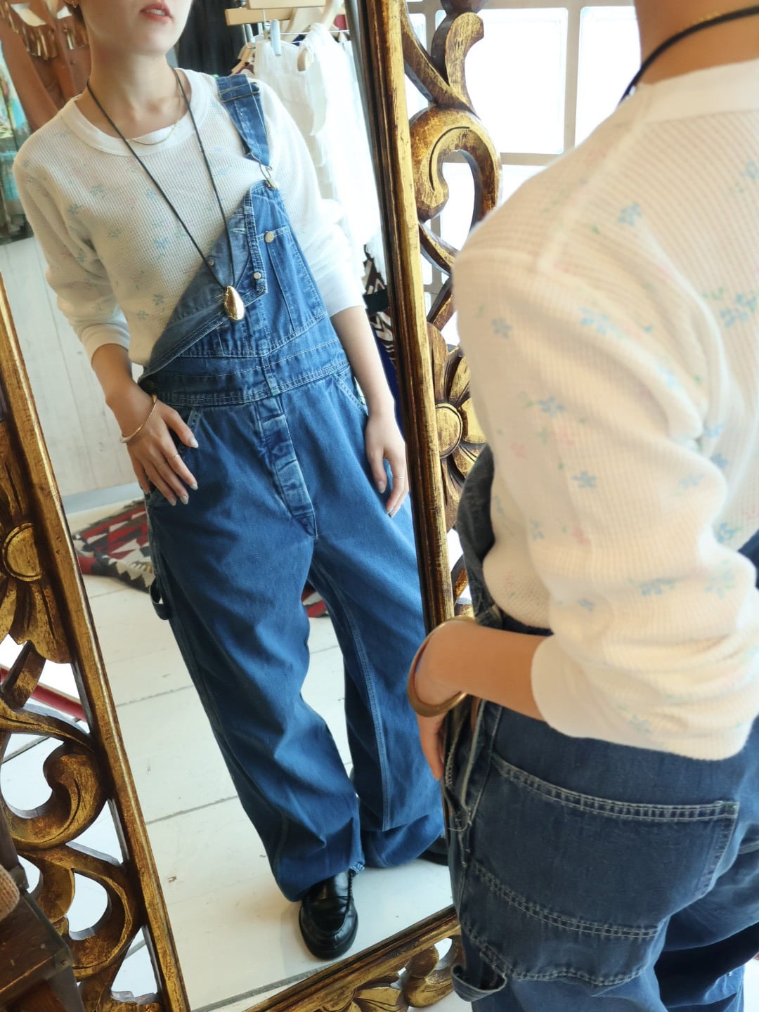 flower pattern thermal long sleeves tee【1817】