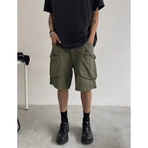 Knee-length cargo short pants 0641