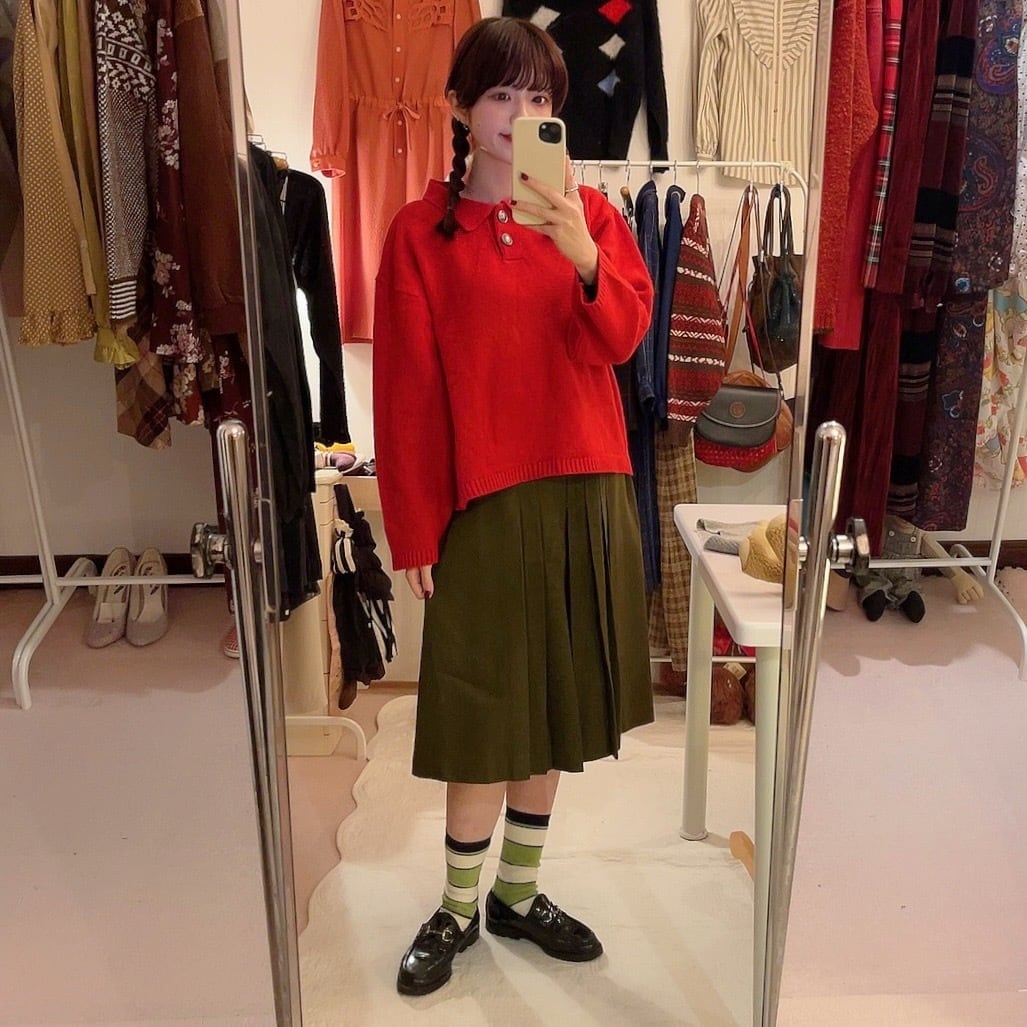 valentino / khaki pleats flare pants