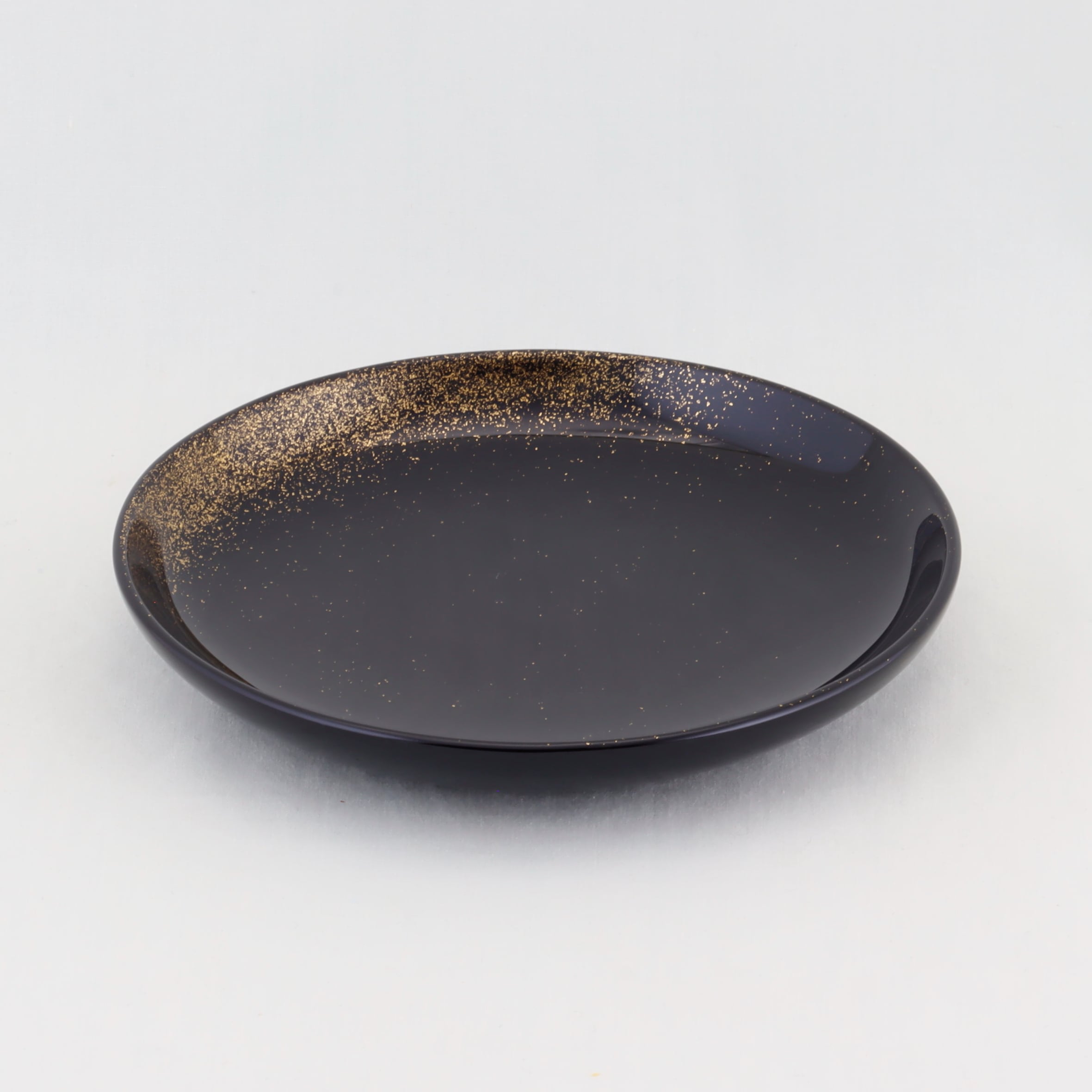 1504 輪島塗 銘々皿／丸形／総黒塗／瑞雲蒔絵／五枚組 | 輪島塗 加藤