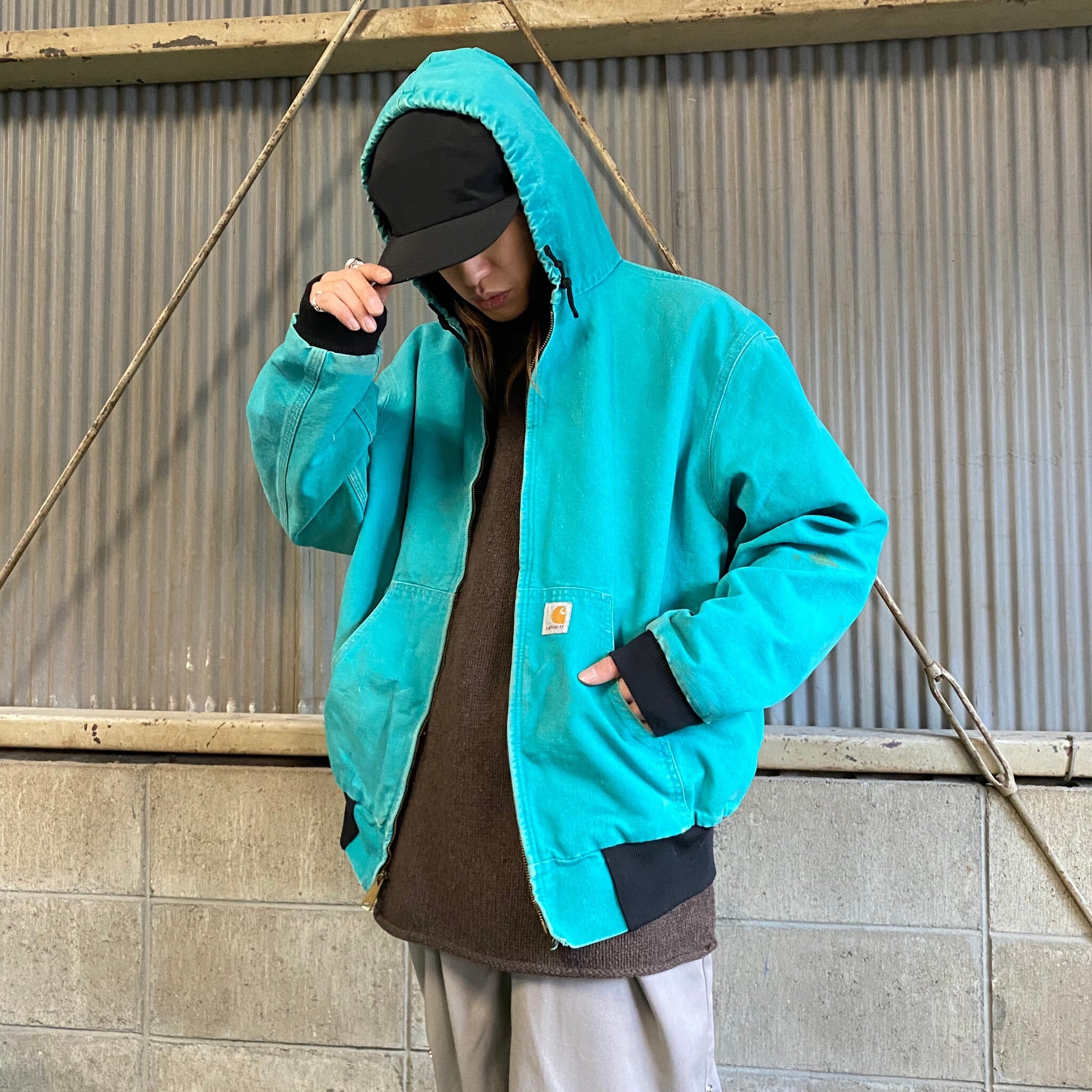 【80s】Carhartt カーハート アクティブジャケット ブルー L