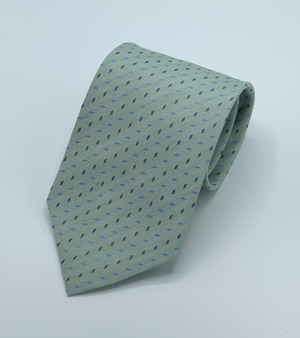 四角小紋柄ネクタイ　グリーン　青