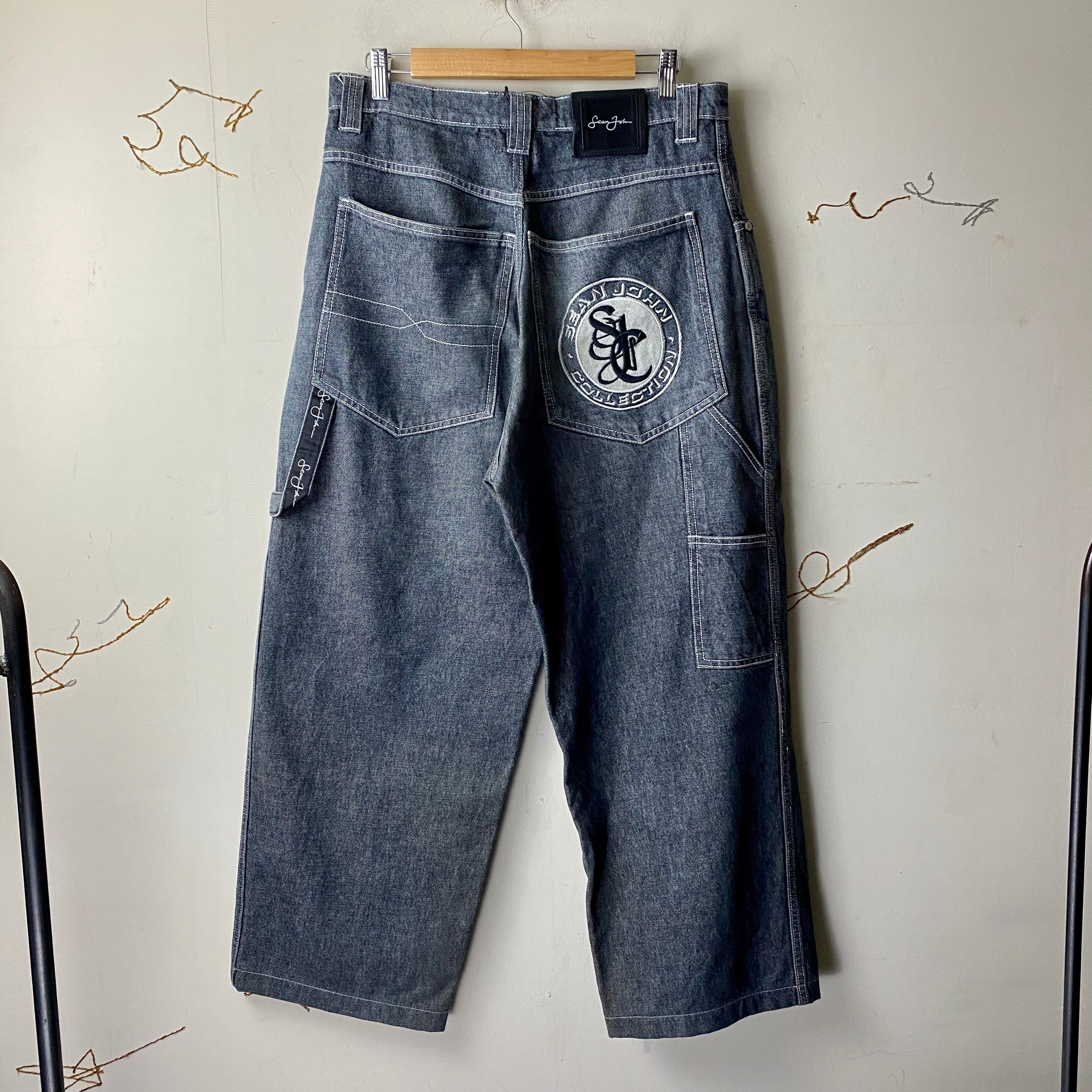 SEAN JOHN logo embroidery design baggy denim pants | NOIR ONLINE