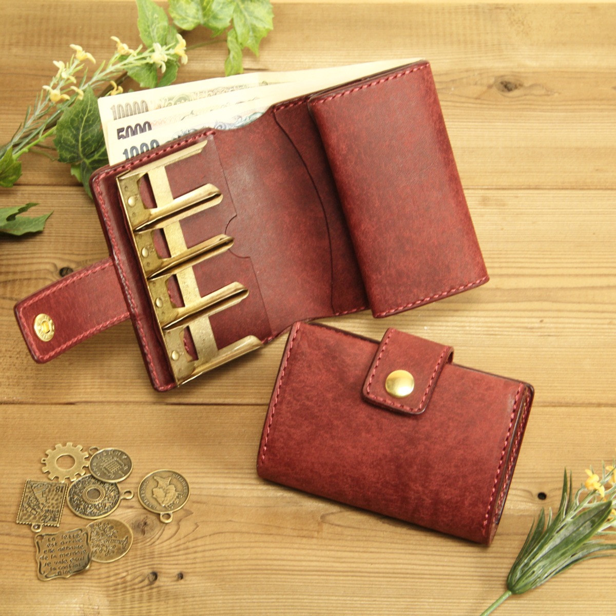 コンパクト財布 コインキャッチ付き / コッチネーラ | HANARE LEATHER  