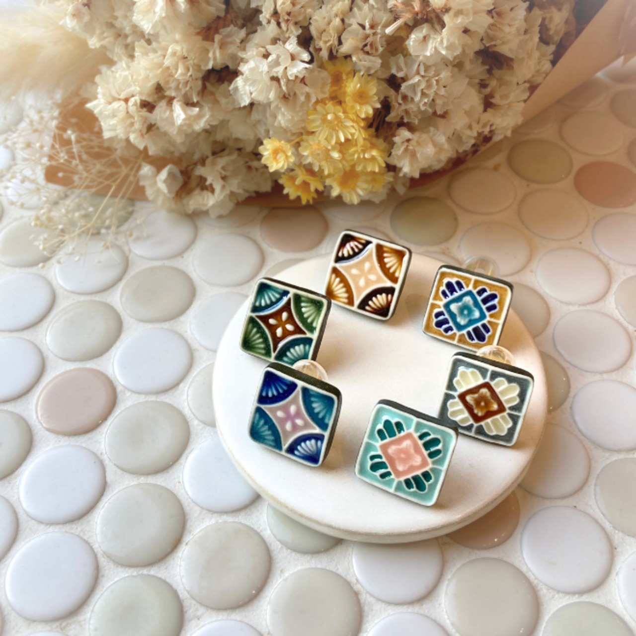 マジョリカ　手鞠　ピアス/イヤリング