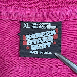 【SCREEN STARS】90s USA製 プリント Tシャツ シングルステッチ XL ビッグサイズ 袖プリント ヴィンテージ ビビットカラー スクリーンスターズ US古着