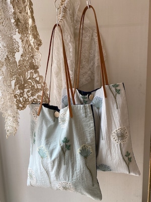 Cowanee Flower Jacquard Bag * Mint ×ivory
