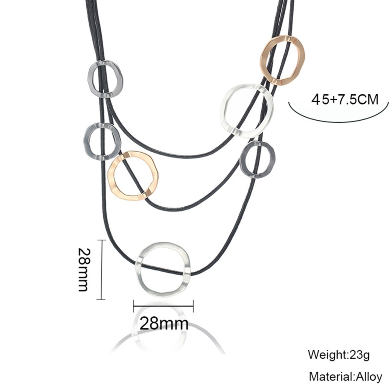 Circle Triple Strand Choker Necklace / サークル トリプル ストランド チョーカー ネックレス