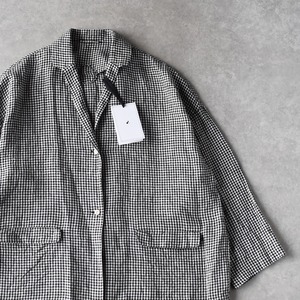 Atelier d'antan  Lepere Linen Jacket (ﾌﾞﾗｯｸﾁｪｯｸ)