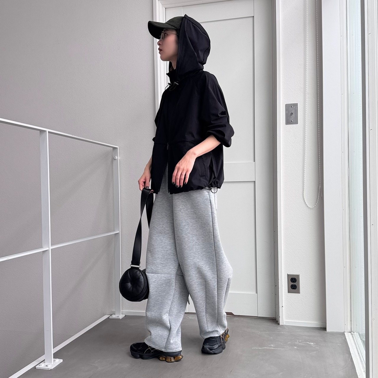 多機能ナイロンWジップPK/ブラック