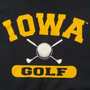 【GILDAN】カレッジ アイオワ大学 IOWA アーチロゴ Tシャツ ゴルフ GOLF ロゴ XL ビッグサイズ US古着