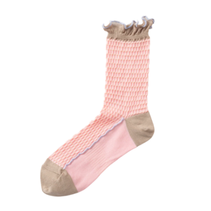 TRICOTÉ /【23-26cm】sheer mosaic tile pattern socks TR61SO013