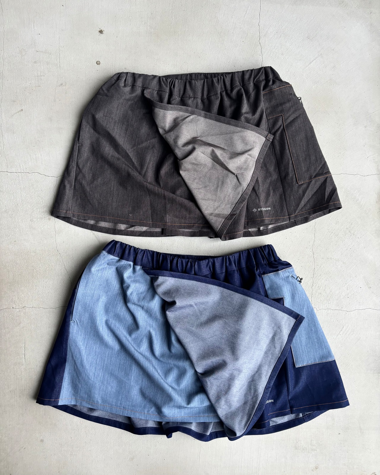 DENIM DOCKING RUN SKIRT / RGW-02-2 INDIGO