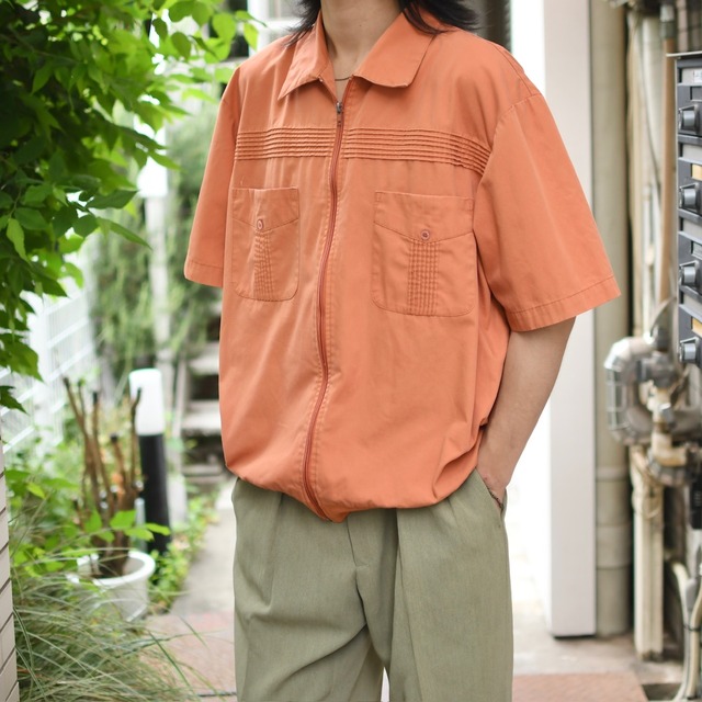 John Blair zip up design cuba shirt